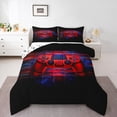 thumbnail image 1 of Castle Fairy Red Gamer Full Size Comforter Sets for Teenagers,Stripes Bedding Sets, 1 of 8