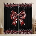 thumbnail image 1 of Castle Fairy Red Ribbon Bow Black Out Curtains,Leopard Curtains Pack of 2 (42x63 Each), 1 of 6