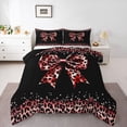 thumbnail image 1 of Castle Fairy Red Ribbon Bow Queen Comforter Set,Leopard Print Bedding Comforter Set, 1 of 8