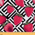 thumbnail image 1 of Castle Fairy Red Strawberry Fabric by the Yard 1 Yard,Geometric Stripes Home Decor Fabric by the Yard,Fresh Fruit Room Decor Fabric by the Yard,Microfiber Bedroom Decor, 1 of 6