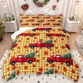 thumbnail image 1 of Castle Fairy Red Truck Bedding Comforter Set 2pcs for Children Teens,Geometric Plaid Twin Comforter Sets Microfiber,Happy Xmas Christmas Breathable Bedding Set,Super Cozy Room Decor, 1 of 8