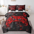 thumbnail image 1 of Castle Fairy Red Video Game Bedding Comforter Set,Abstract Gamepads Full Bedding Set, 1 of 8