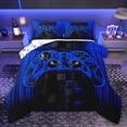 thumbnail image 1 of Castle Fairy Red Video Game Queen Comforter Set,Stripes Gamepads Bedding Comforter Set, 1 of 8