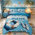 thumbnail image 1 of Castle Fairy Retro Flat Beach Quote Design Full Size Comforter Sets 3-Piece,Swim Ring Flip Flop Shore Print Bedding Comforter Set,Cyan Cream,Navy Blue Reversible,1 Comforter and 2 Pillowcases, 1 of 6