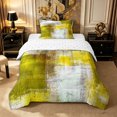 thumbnail image 1 of Castle Fairy Retro Geometric Rectangle Twin Comforter Sets 2pcs,Abstract Gradient Smudge Bedding Set,Olive Yellow White,Reversible,1 Comforter and 1 Pillowcase, 1 of 6