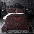 thumbnail image 1 of Castle Fairy Retro Halloween Skull Bed Spread Queen,Gothic Scroll Vine Queen Coverlet Set,Black Red, 1 of 7