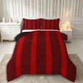 thumbnail image 1 of Castle Fairy Retro Thin Vertical Stripe King Size Comforter Sets 3pcs,Abstract Wide Band Comforters King Size,Red Black,Reversible,1 Comforter and 2 Pillowcases, 1 of 6