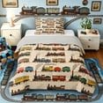 Castle Fairy Retro Train Pattern Twin Comforter Sets 3-Piece for Kids ...