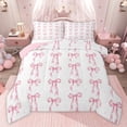 thumbnail image 1 of Castle Fairy Ribbon Bowknot Queen Comforter Set,Dreamy Princess Bow Bedding Comforter Set, 1 of 8