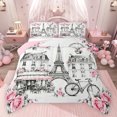 thumbnail image 1 of Castle Fairy Romantic Eiffel Tower Bedding Comforter Set 2pcs for Boys Girls,Happy Valentine's Day Twin Comforter Sets Microfiber,Chic Floral Flower Rose Breathable Bedding Set,Luxury Bedroom Decor, 1 of 8