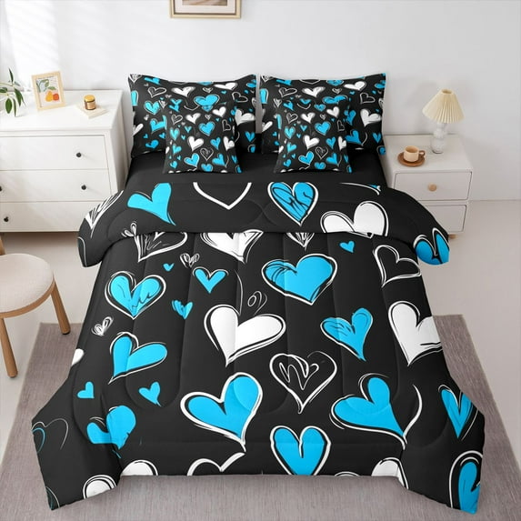 Castle Fairy Romantic Love Heart Bedding Comforter Set,Valentine's Day King Bedding Sets