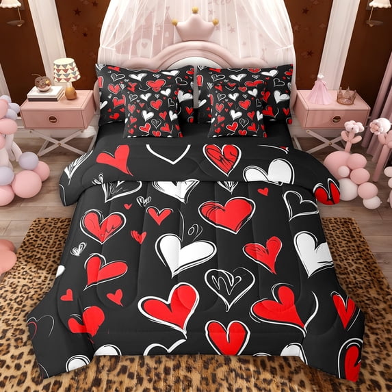 Castle Fairy Romantic Love Heart Twin Bedding Sets,Valentine's Day Bedding Comforter Set