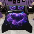 thumbnail image 1 of Castle Fairy Romantic Love Heart Twin Comforter Sets,Chic Floral Rose Bedding Set, 1 of 8