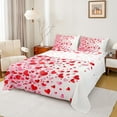 thumbnail image 1 of Castle Fairy Romantic Stripes Love Heart Twin Sheet Sets 3pcs for Kids Teens Adults,Valentine's Day Festival Twin Fitted Sheet Microfiber,Red White Breathable Flat Sheet,Lightweight Room Decor, 1 of 7