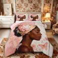 thumbnail image 1 of Castle Fairy Romantic Woman With Hydrangea Headwrap Queen Comforter Set 3 Pieces,Delicate Butterfly Floral Art Comforter Sets Queen,Pink White Gold,Pink Reversible,1 Comforter and 2 Pillowcases, 1 of 6
