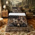 thumbnail image 1 of Castle Fairy Rustic American Flag Twin Sheets 3pcs,Jungle Animal Bear Bedding,Brown Black Tan,1 Fitted Sheet, 1 Flat Sheet and 1 Pillowcase, 1 of 6
