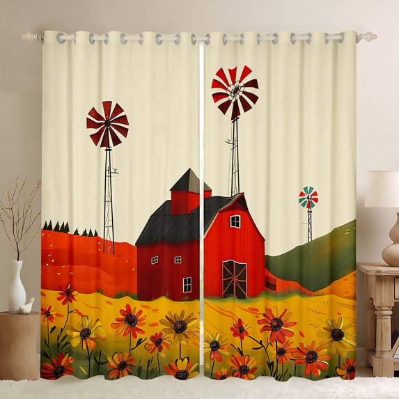 Castle Fairy Rustic Cabin Blackout Curtains Set of 2 (52x84 Each),Floral Window Curtains