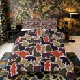 thumbnail image 1 of Castle Fairy Rustic Camo Bear Queen Comforter Set 3 Pieces,Mixed Bear Silhouette Comforter Sets Queen,Rust Red Taupe Cream,Black Reversible,1 Comforter and 2 Pillowcases, 1 of 6