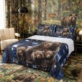 thumbnail image 1 of Castle Fairy Rustic Camouflage American Flag Bed Sheets 4-Piece,Abstract Camo Wildlife Bears Full Size Sheets,Navy Brown White,1 Fitted Sheet, 1 Flat Sheet and 2 Pillowcases, 1 of 6