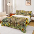 thumbnail image 1 of Castle Fairy Rustic Floral Sunflowers 4pcs Bed Sheets for Female Men Adults,Chic Floral Blossoms King Sheets,Rustic Lodge Cabin Super Cozy Sheet Set,Breathable Home Decor, 1 of 7