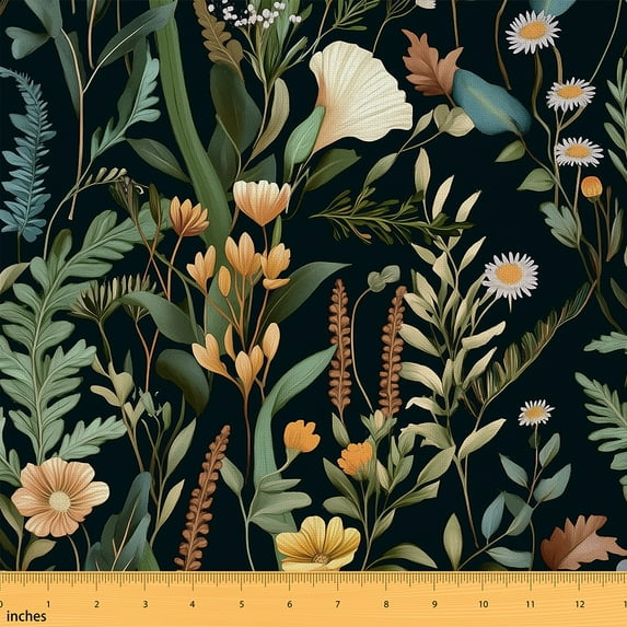 Castle Fairy Rustic Flower Girl Fabric by the Yard 10 Yards,Green Leaves Room Decor Fabric by the Yard,Chic Flower Fabric for Sewing,Super Cozy Room Decor