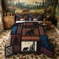 thumbnail image 1 of Castle Fairy Rustic Jungle Animal Bear Queen Comforter Set 3 Pieces,Bohemian Aztec Tribal Plaid Comforter Sets Queen,Sepia Red Blue,Black Reversible,1 Comforter and 2 Pillowcases, 1 of 6