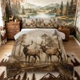 thumbnail image 1 of Castle Fairy Rustic Jungle Elk Full Size Comforter Sets 3-Piece,Smooky Mountain Woodland Bedding Comforter Set,Taupe Brown Cream,Grey Reversible,1 Comforter and 2 Pillowcases, 1 of 6