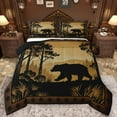 thumbnail image 1 of Castle Fairy Safari Bear Full Size Comforter Sets 3-Piece for Boys Girls,Black Brown Bedding Comforter Set,Jungle Woodland Animal Lightweight Bedding Sets,Super Cozy Room Decor,Reversible, 1 of 8