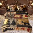 thumbnail image 1 of Castle Fairy Twin 7-Piece Safari Deer Bear Comforter Set - Rustic Cabin Jungle Bedding, 1 of 8
