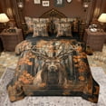 thumbnail image 1 of Castle Fairy Safari Deer Bedding Comforter Set 7pcs for Teens,Vintage Autumn Tree Branches Queen Bedding Sets Super Cozy,Jungle Animal Wildlife Queen Sheet Sets,Microfiber Bedroom Decor,Reversible, 1 of 8