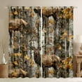 thumbnail image 1 of Castle Fairy Safari Deer Black Out Curtains for Boys Girls,Abstract Vintage Camouflage Curtains Pack of 2 (42x63 Each),Autumn Jungle Tree Branches Bedroom Curtains,Luxury Bedroom Decor, 1 of 6