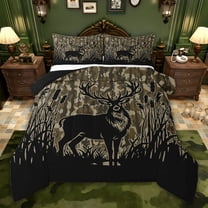 Castle Fairy Safari Deer Twin Comforter Sets,Abstract Camouflage Bedding Set