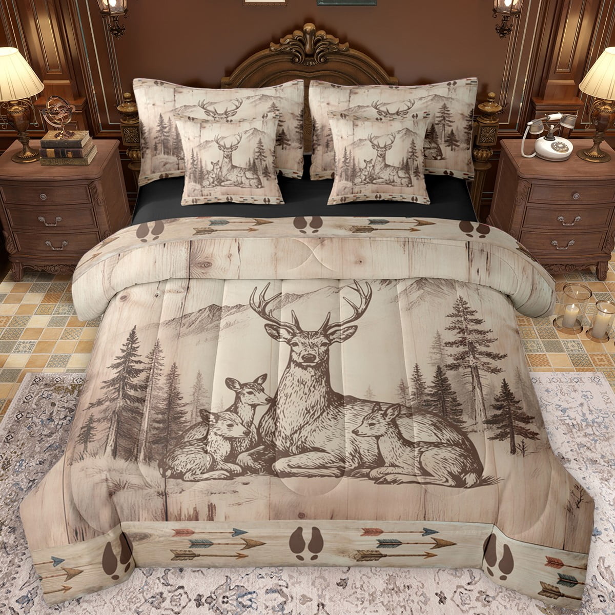 Illustration of a medieval ambush in a forest setting.