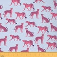 thumbnail image 1 of Castle Fairy Safari Leopard Fabric by the Yard 1 Yard, Cheetah Print Home Decor Fabric by the Yard, Woodland Wildlife Sewing Fabric, Pink Blue Room Decor, 1 of 6