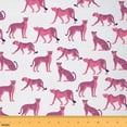 thumbnail image 1 of Castle Fairy Safari Leopard Fabric by the Yard 5 Yards, Cheetah Print Fabric for Sewing, Woodland Wildlife Home Decor Fabric by the Yard, Pink White Room Decor, 1 of 6