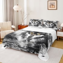 Castle Fairy Safari Wolf Twin Sheet Sets for Boys Girls,Watercolor Animal Bedding