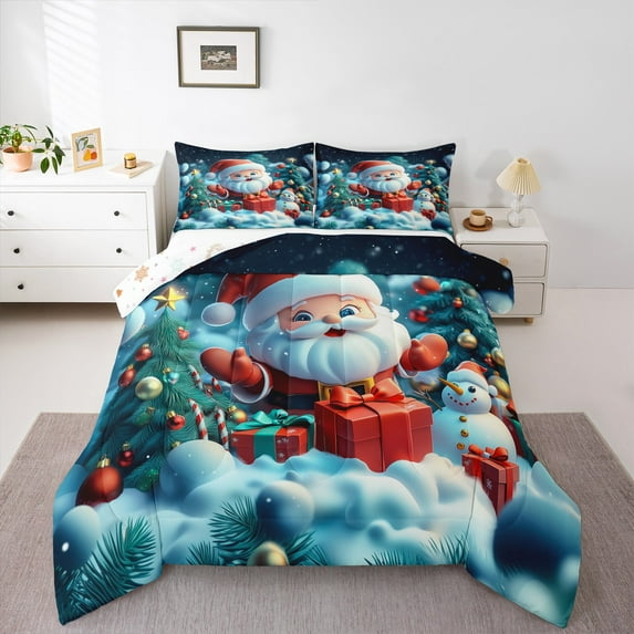 Castle Fairy 3-Piece Full Comforter Set - Santa Snowman, Xmas