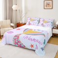 thumbnail image 1 of Castle Fairy Sea Mermaid 4 Pieces Queen Sheet Sets for Kids Children,Abstract Rainbow Bling Glitter Ultra Soft Flat Sheet,Dreamy Ocean Princess Queen Fitted Sheet,Super Cozy Room Decor, 1 of 7
