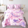 thumbnail image 1 of Castle Fairy Sea Mermaid Bedding Comforter Set,Bling Glitter Print King Bedding Sets, 1 of 8
