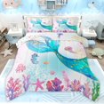 thumbnail image 1 of Castle Fairy Sea Mermaid Twin Comforter Sets,Ocean Seahorse Jellyfish Bedding Set, 1 of 8