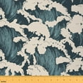 thumbnail image 1 of Castle Fairy Sea Waves Fabric by the Yard 3 Yards for Teens,Teal White Sewing Fabric,Japanese Style Fabric for Sewing,Microfiber Bedroom Decor, 1 of 6