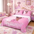 thumbnail image 1 of Castle Fairy Shiny Pink Princess Bed Sheets 4-Piece,Dazzling Starry Backdrop Full Size Sheets,Rose Magenta White,1 Fitted Sheet, 1 Flat Sheet and 2 Pillowcases, 1 of 6