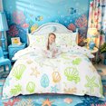thumbnail image 1 of Castle Fairy Simple Outline Shark Reef Sketch Bedding,Neon Line Ocean Creature Repeat Print Duvet Cover Full,Lime Cyan,Reversible,3pcs,No Comforter,1 Duvet Cover and 2 Pillowcases, 1 of 6