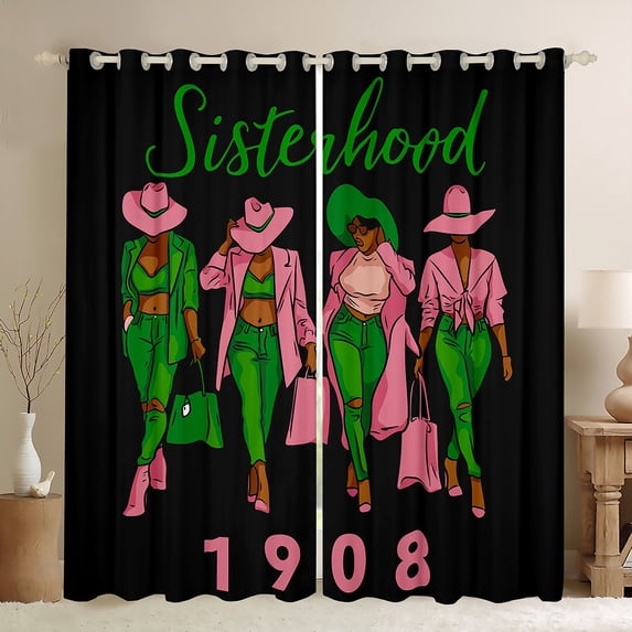 Castle Fairy Sisterhood Black Out Curtains,Old Fashion Curtains Pack of 2 (42x63 Each)