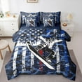 thumbnail image 1 of Castle Fairy Skiing Snowboard 7pcs Bedding Comforter Set,USA Flag Queen Bedding Sets Super Cozy,Blue Camouflage Queen Sheet Sets,Ultra Soft Sport Home Decor,Reversible, 1 of 8