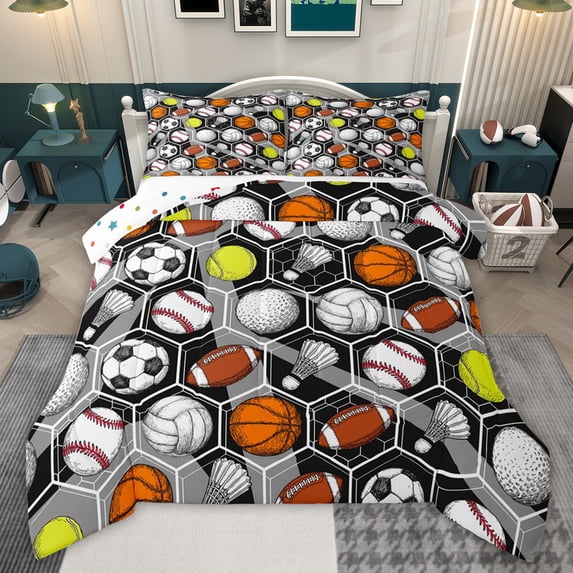 Castle Fairy Soccer Baseball Football Queen Comforter Set,Sport Bedding Comforter Set