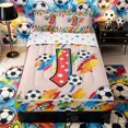 thumbnail image 1 of Castle Fairy Soccer Letter J Zipper Full Size Comforter Sets with Fitted Sheet and 2 Pillowcases,Ball Gamer Zipper Bedding Set for Sports Room,4pcs,Reversible, 1 of 6