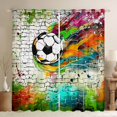 thumbnail image 1 of Castle Fairy Soccer Print Blackout Curtains Set of 2 (52x84 Each) for Boys Girls,Vintage Hippie Graffiti Splash Window Curtains,Football Sport Gamer Curtains and Drapes,Super Cozy Room Decor, 1 of 6