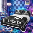 thumbnail image 1 of Castle Fairy Soccer Print King Sheets 4pcs, Sport Theme Bedding, Black White,1 Fitted Sheet, 1 Flat Sheet and 2 Pillowcases, 1 of 6