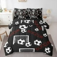thumbnail image 1 of Castle Fairy Soccer Twin Bedding Sets for Kids Teens,Ball Gamer Bedding Comforter Set, 1 of 8